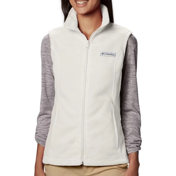 Columbia Benton Springs Woman’s Ivory Fleece Vest Size Small - Picture 8 of 12